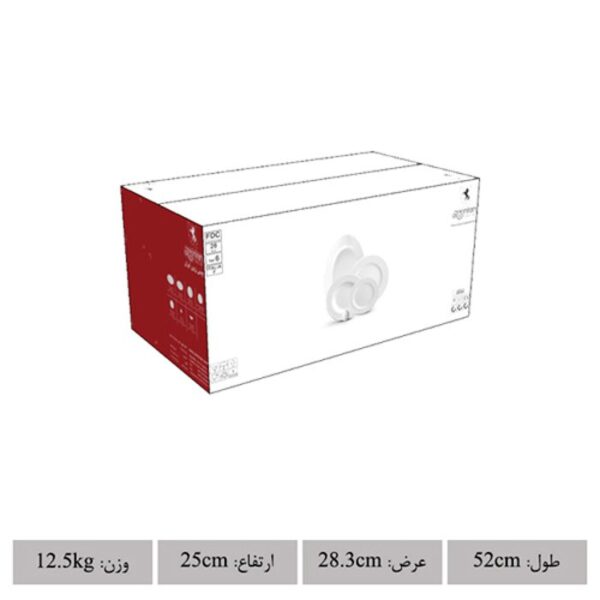 سرویس غذاخوری 28 پارچه چینی زرین ایران سری ایتالیااف طرح اسپاتی طلایی