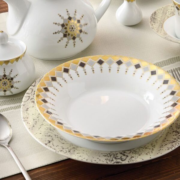 سرویس غذاخوری 108 پارچه چینی زرین ایران سری شهرزاد طرح کلوپاترا