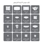 سرویس غذاخوری 97 پارچه چینی زرین ایران سری وینچی الیسه طرح رویال پلاتینی