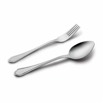 قاشق و چنگال غذاخوری ناب استیل طرح ونیز ساده