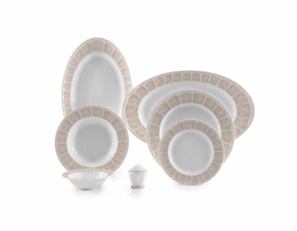 سرویس غذاخوری 29 پارچه چینی زرین ایران سری نئوکلاسیک طرح آرتمیس کرم 1 سرویس غذاخوری 29 پارچه چینی زرین ایران سری نئوکلاسیک طرح آرتمیس کرم