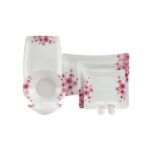 سرویس غذاخوری30 پارچه چینی زرین ایران سری وینچی طرح آزالیا پینک