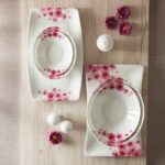 سرویس غذاخوری30 پارچه چینی زرین ایران سری وینچی طرح آزالیا پینک