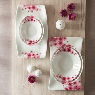 سرویس غذاخوری30 پارچه چینی زرین ایران سری وینچی طرح آزالیا پینک