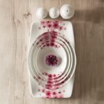 سرویس غذاخوری30 پارچه چینی زرین ایران سری وینچی طرح آزالیا پینک