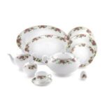 سرویس غذاخوری 102پارچه چینی زرین ایران سری ایتالیااف طرح بیدگل