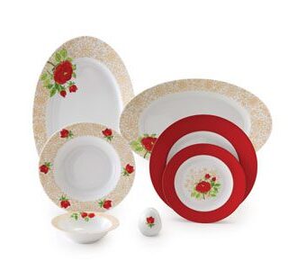 سرویس غذاخوری 28 پارچه چینی زرین ایران سری ایتالیااف مدل شارلوت