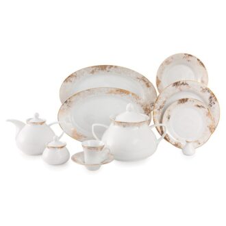 سرویس غذاخوری 108 پارچه چینی زرین ایران سری شهرزاد طرح کلودیا