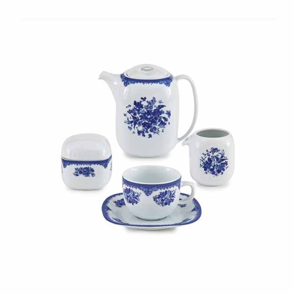 سرویس غذاخوری 98 پارچه چینی زرین ایران سری کواترو طرح فلورانس