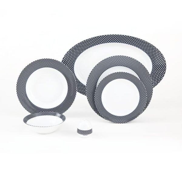 سرویس غذاخوری 28 پارچه چینی زرین ایران سری ایتالیااف طرح فورچون