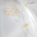 سرویس غذاخوری 98 پارچه چینی زرین ایران سری کواترو طرح گلدن لوتوس