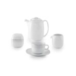 سرویس غذاخوری 98 پارچه چینی زرین ایران سری کواترو طرح لورن پلاتینی