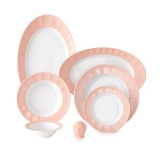 سرویس غذاخوری 29 پارچه چینی زرین ایران سری نئوکلاسیک طرح ماربل