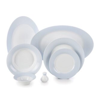 سرویس غذاخوری 35 پارچه چینی زرین ایران سری شهرزاد طرح مریدین آبی