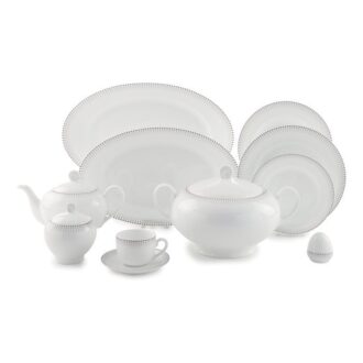 سرویس غذاخوری 102پارچه چینی زرین ایران سری ایتالیااف طرح مون بلان