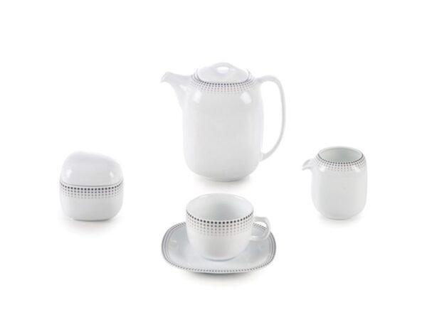 سرویس غذاخوری 102پارچه چینی زرین ایران سری ایتالیااف طرح مون بلان