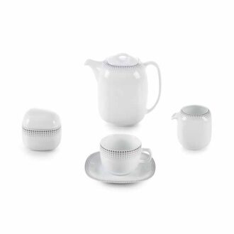 سرویس غذاخوری 98 پارچه چینی زرین ایران سری کواترو طرح مون بلان