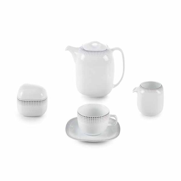 سرویس غذاخوری 98 پارچه چینی زرین ایران سری کواترو طرح مون بلان