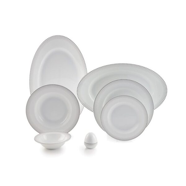 سرویس غذاخوری 102پارچه چینی زرین ایران سری ایتالیااف طرح مون بلان