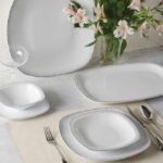 سرویس غذاخوری 98 پارچه چینی زرین ایران سری کواترو طرح مون بلان