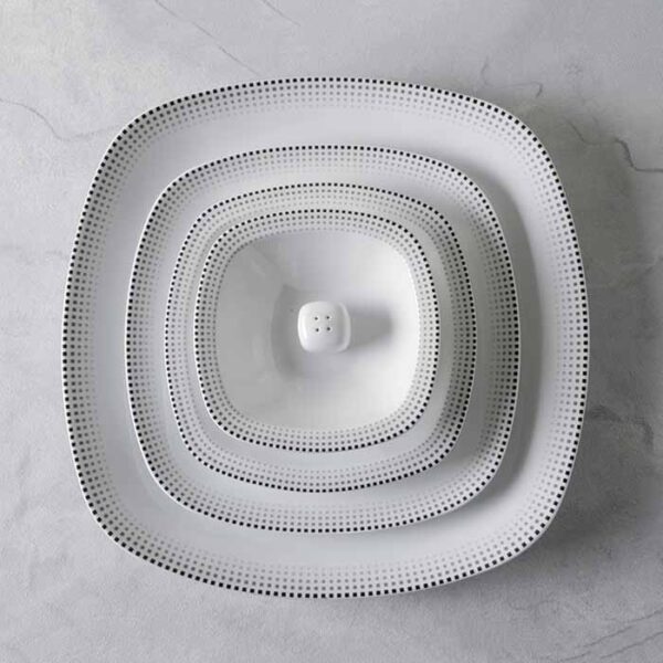 سرویس غذاخوری 98 پارچه چینی زرین ایران سری کواترو طرح مون بلان