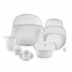 سرویس غذاخوری 98 پارچه چینی زرین ایران سری کواترو طرح مون بلان