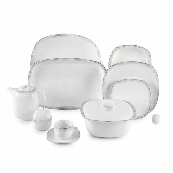 سرویس غذاخوری 98 پارچه چینی زرین ایران سری کواترو طرح مون بلان 1 سرویس غذاخوری 98 پارچه چینی زرین ایران سری کواترو طرح مون بلان