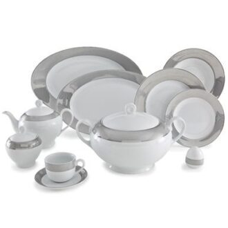 سرویس غذاخوری 102پارچه چینی زرین ایران سری ایتالیااف طرح پالادیوم