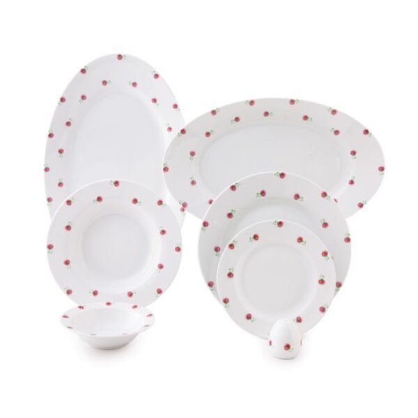 سرویس غذاخوری 28 پارچه چینی زرین ایران سری ایتالیااف طرح پینک رز مینیاتوری 1 سرویس غذاخوری 28 پارچه چینی زرین ایران سری ایتالیااف طرح پینک رز مینیاتوری