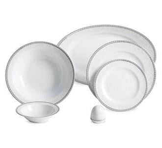 سرویس غذاخوری 28 پارچه چینی زرین ایران سری ایتالیااف طرح ریوا پلاتینی