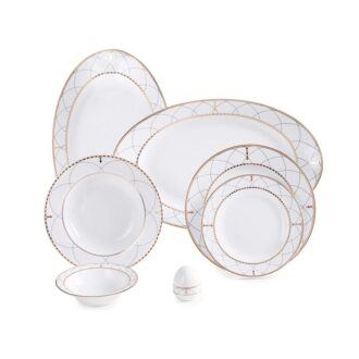 سرویس غذاخوری 28 پارچه چینی زرین ایران سری ایتالیااف طرح روما