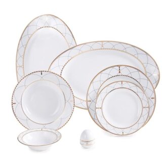 سرویس غذاخوری 28 پارچه چینی زرین ایران سری ایتالیااف طرح روما