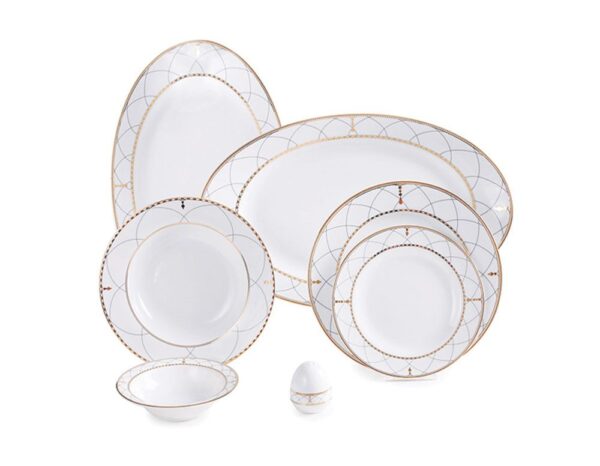 سرویس غذاخوری 28 پارچه چینی زرین ایران سری ایتالیااف طرح روما