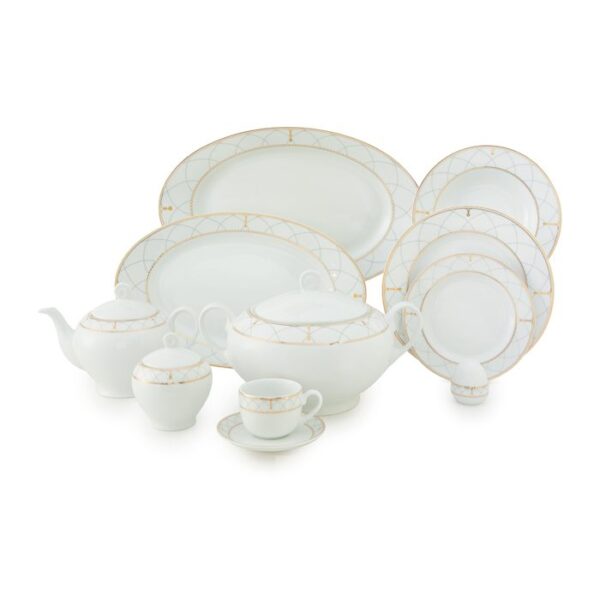 سرویس غذاخوری 102پارچه چینی زرین ایران سری ایتالیااف طرح رومانا 1 سرویس غذاخوری 102پارچه چینی زرین ایران سری ایتالیااف طرح رومانا