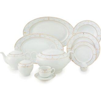 سرویس غذاخوری 102پارچه چینی زرین ایران سری ایتالیااف طرح رومانا