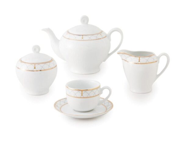 سرویس غذاخوری 102پارچه چینی زرین ایران سری ایتالیااف طرح رومانا