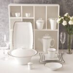 سرویس غذاخوری 97 پارچه چینی زرین ایران سری وینچی الیسه طرح رویال پلاتینی