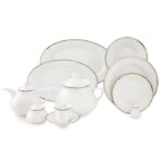 سرویس غذاخوری 108 پارچه چینی زرین ایران سری شهرزاد طرح رویال پلاتینی