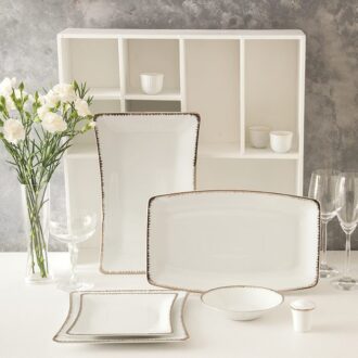 سرویس غذاخوری30 پارچه چینی زرین ایران سری وینچی طرح رویال پلاتینی