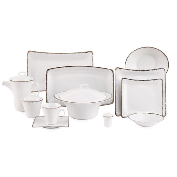 سرویس غذاخوری 97 پارچه چینی زرین ایران سری وینچی الیسه طرح رویال پلاتینی 1 سرویس غذاخوری 97 پارچه چینی زرین ایران سری وینچی الیسه طرح رویال پلاتینی