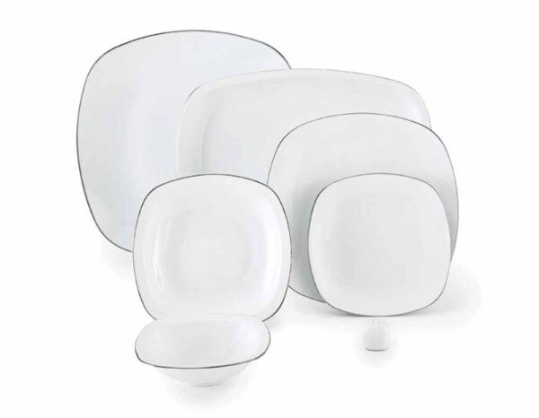 سرویس غذاخوری 98 پارچه چینی زرین ایران سری کواترو طرح سمن