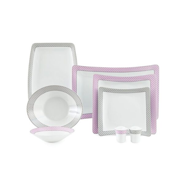 سرویس غذاخوری30 پارچه چینی زرین ایران سری وینچی طرح ساتین