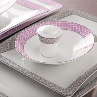 سرویس غذاخوری30 پارچه چینی زرین ایران سری وینچی طرح ساتین