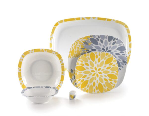 سرویس غذاخوری 27 پارچه چینی زرین ایران سری کواترو طرح سلنا زرد 1 سرویس غذاخوری 27 پارچه چینی زرین ایران سری کواترو طرح سلنا زرد