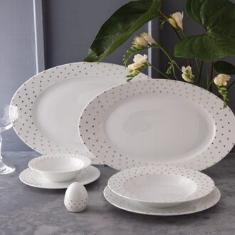 سرویس غذاخوری 28 پارچه چینی زرین ایران سری ایتالیااف طرح اسپاتی طلایی