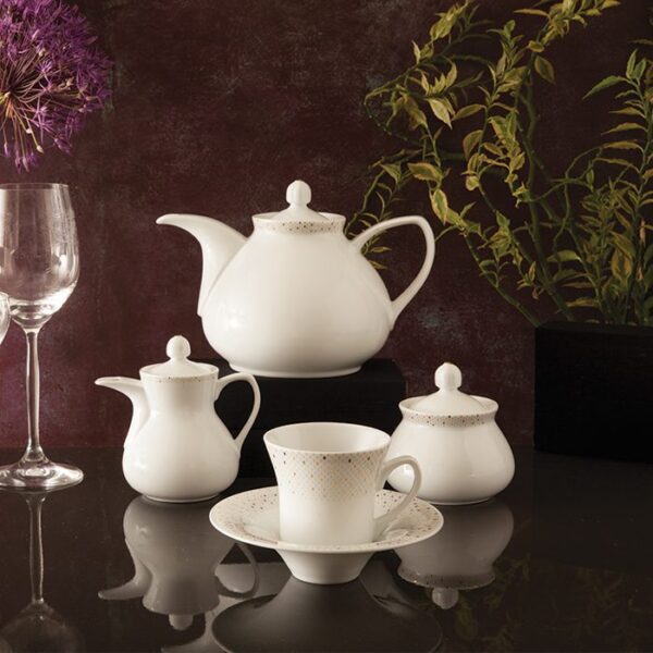 سرویس غذاخوری 108 پارچه چینی زرین ایران سری شهرزاد طرح سان رایز