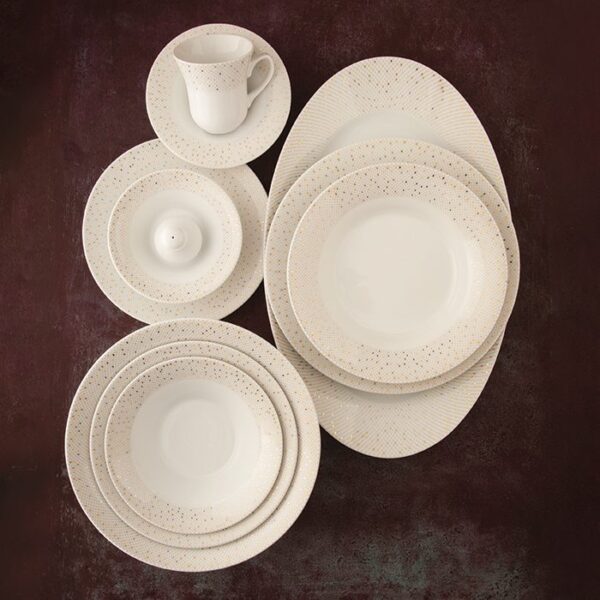 سرویس غذاخوری 108 پارچه چینی زرین ایران سری شهرزاد طرح سان رایز