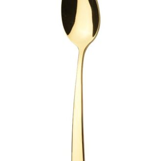 قاشق و چنگال غذاخوری ناب استیل طرح فلورانس تمام طلایی PVD