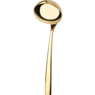 ملاقه سس (کوچک) ناب استیل طرح فلورانس تمام طلایی PVD