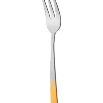 کارد و چنگال میوه خوری ناب استیل طرح فلورانس دور طلا